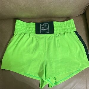 Zumba Fitness Bright Lime Athletic Shorts